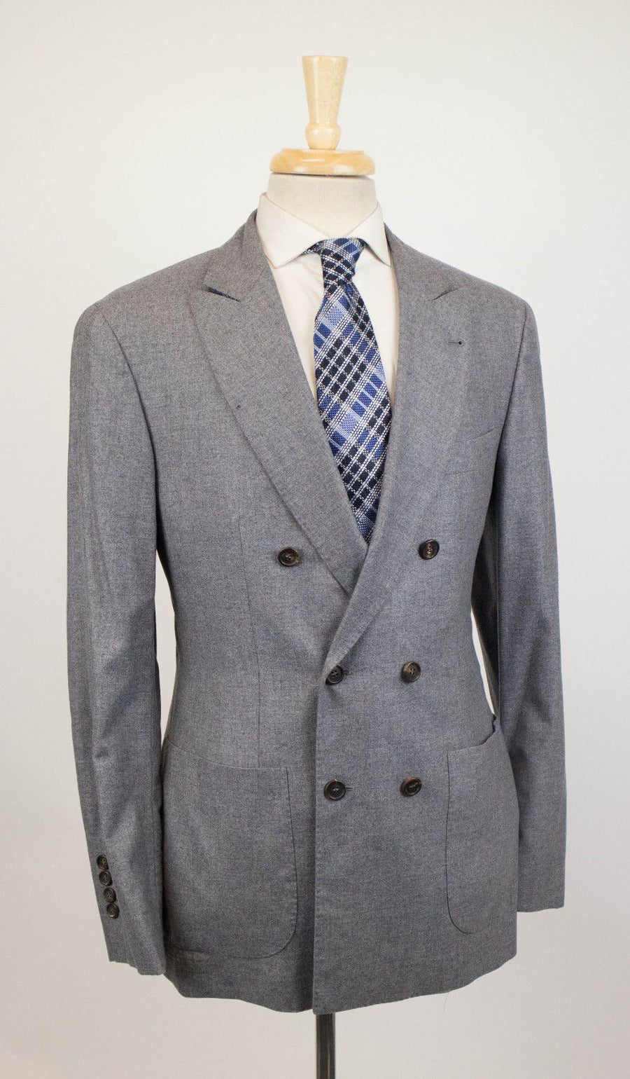 Cashmere Blend Double Breasted Sport Coat - Gray