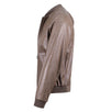 Light Brown Leather Bomber Jacket