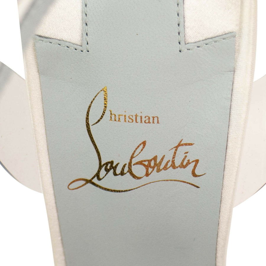 Nosy Strass PVC Satin Pumps - White