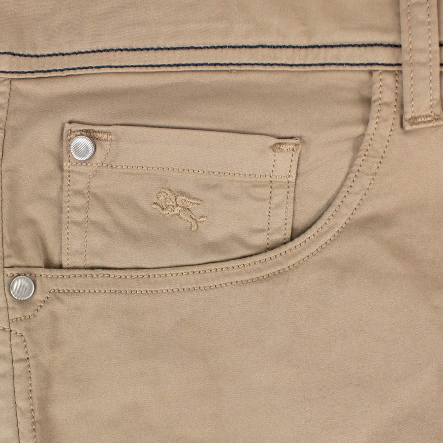 Tan Cotton Blend Pants