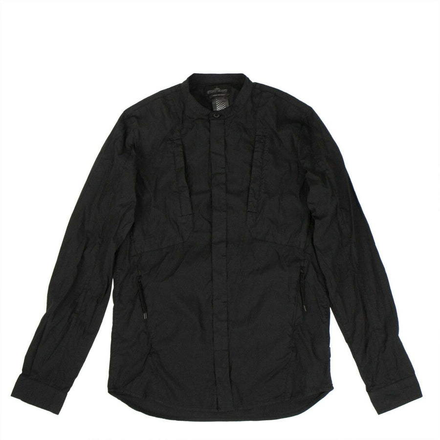 'Shadow Project' Cotton Button Down Shirt - Black