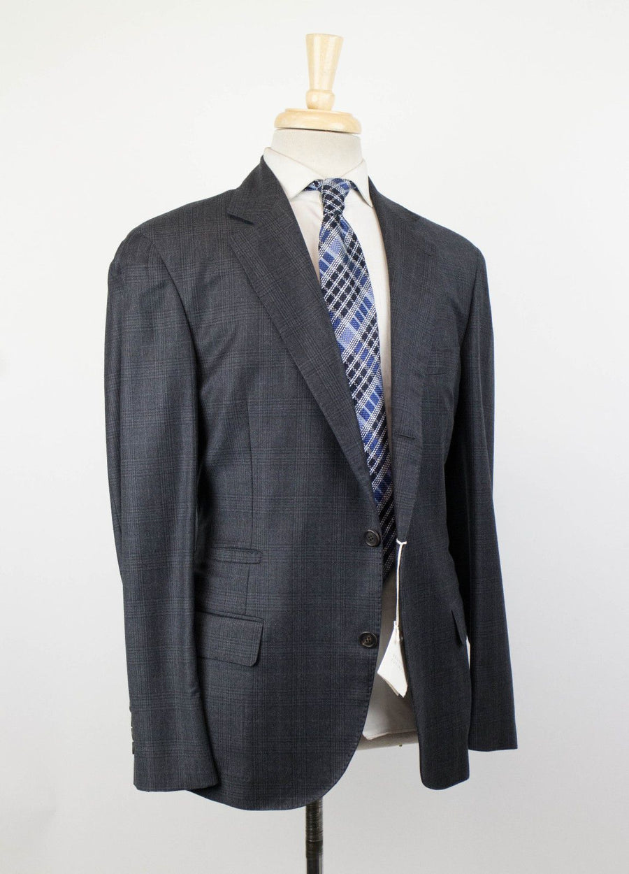 Wool Glen Plaid 3/2 Button Sport Coat - Gray