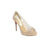Very Strass PVC 100mm Peep Toe Pumps - Nude