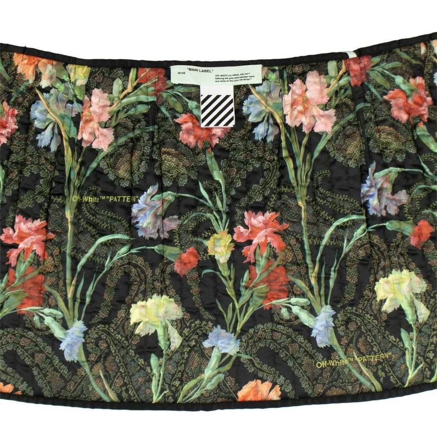 Puffer Mini Wrap Skirt - Black / Floral