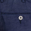 Blue Cotton Blend Dress Pants