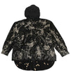 Hooded Python Print Denim Overshirt Top - Black