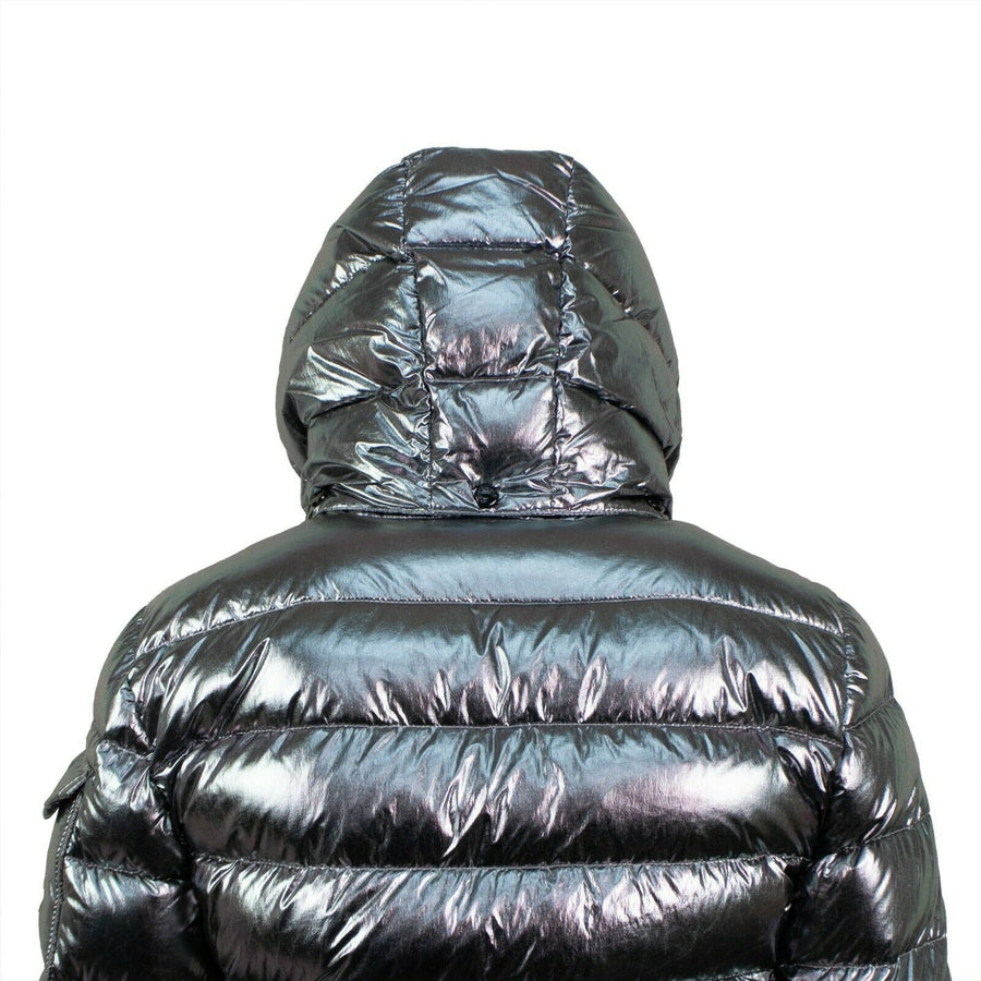 'Bady' Down Filled Quilted Puffer Coat - Silver