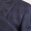 Checked Cashmere Blend Double Breasted Sport Coat - Blue
