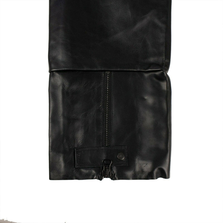 Warren Leather Moto Boot Jeans - Black