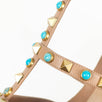 Rockstud Rolling Turquoise Stone Pumps - Nude