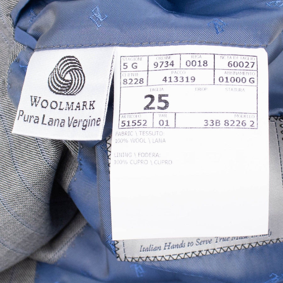 Striped Wool Two Button Suit - Light Gray