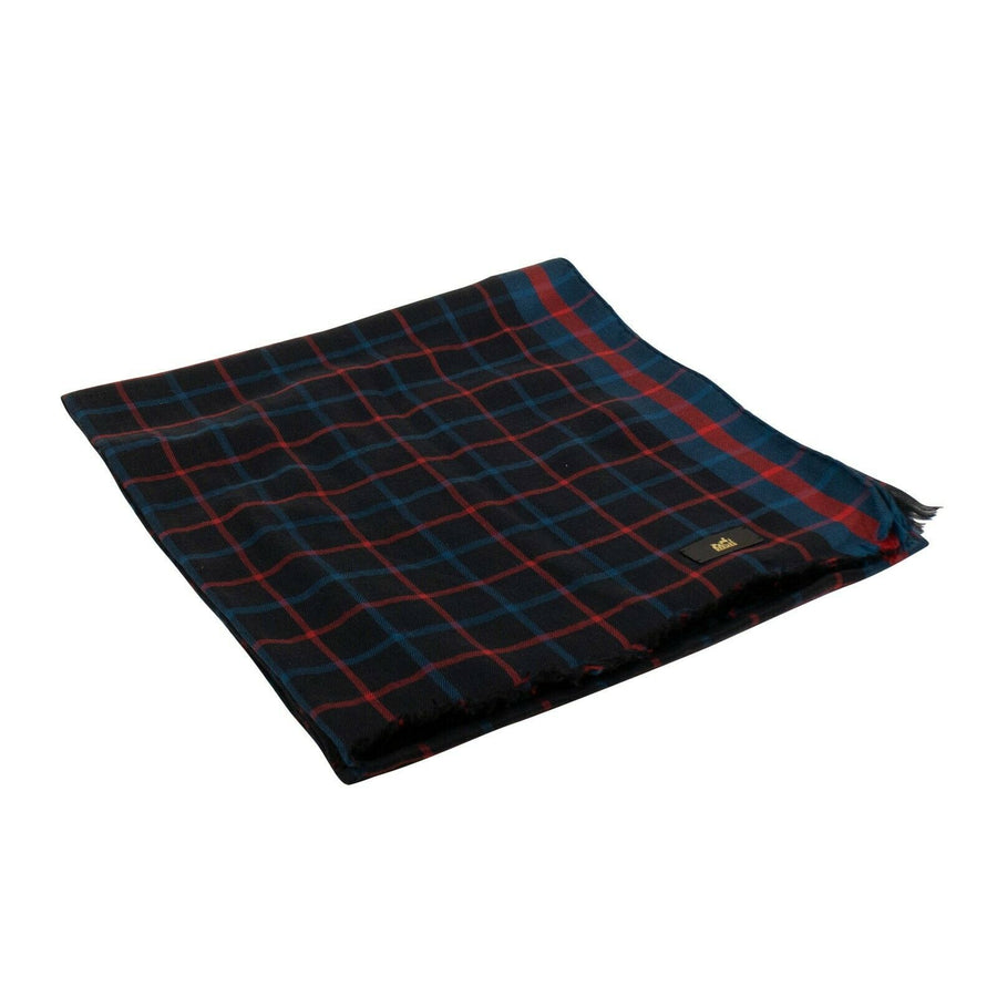 Cashmere Scotland Tartan Print Shawl Scarf - Navy / Red