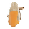 Suede Lace Up Platform Wedges - Tan / Orange