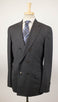 Wool Double Breasted Suit - Charcoal Gray