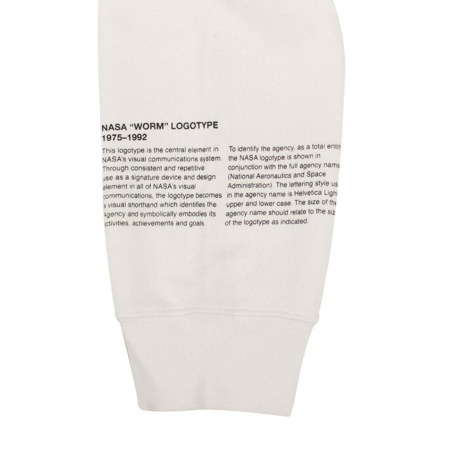 Cotton NASA Slogan Hoodie- White