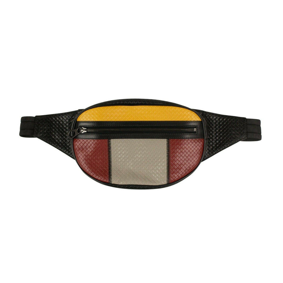 Leather Intrecciato Belt Bag - Multicolored
