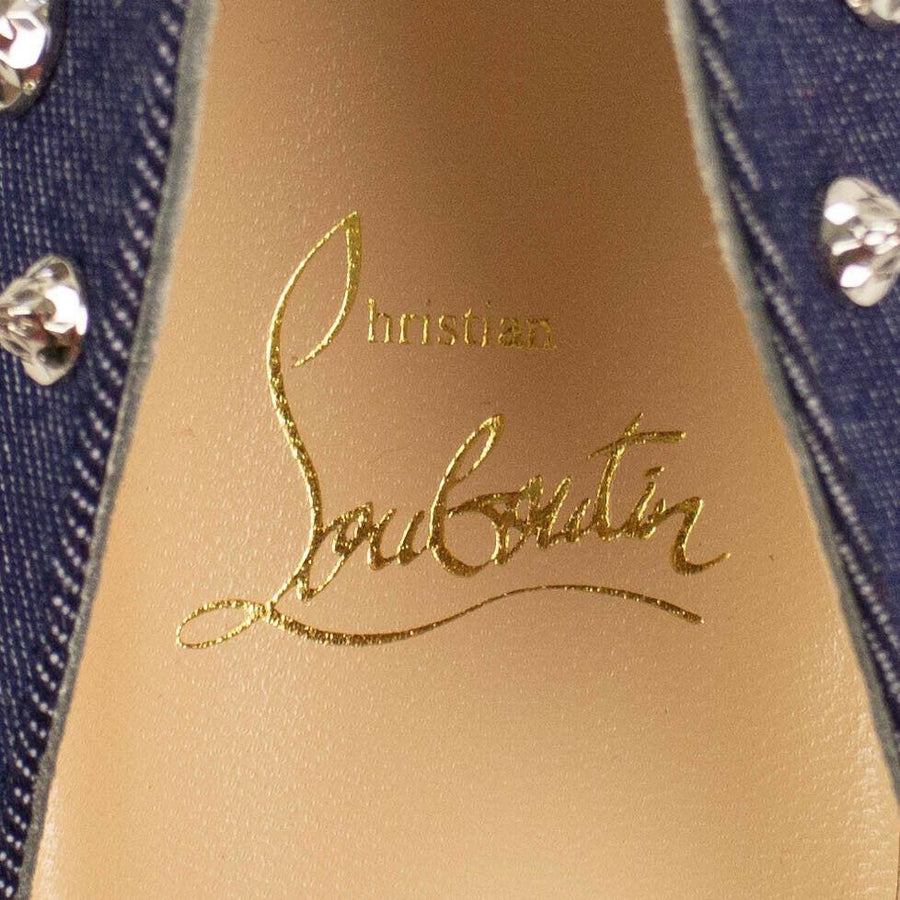 Aimantaclou Denim Studded 85mm Pumps - Blue