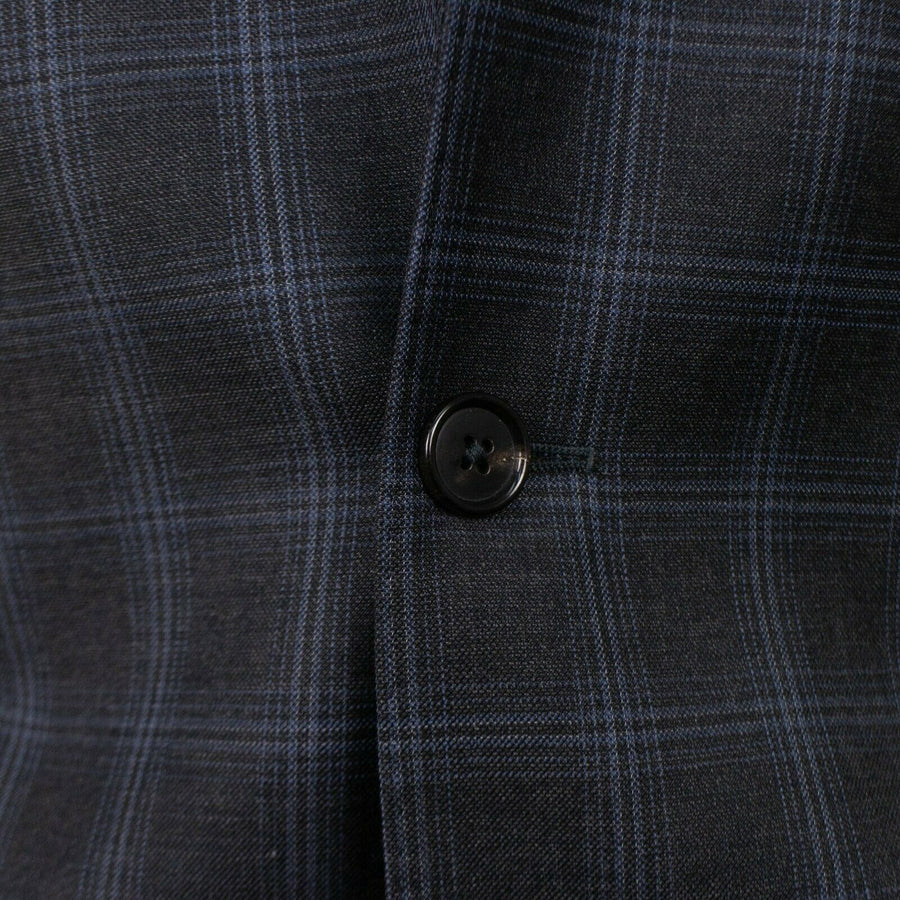 Drop 6 Plaid 3 Roll 2 Button Wool Sport Coat - Gray / Blue