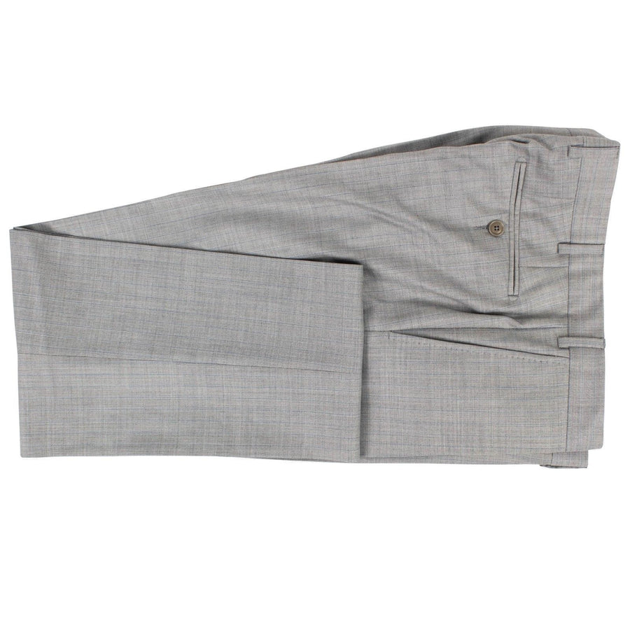 Striped Wool Two Button Suit - Light Gray