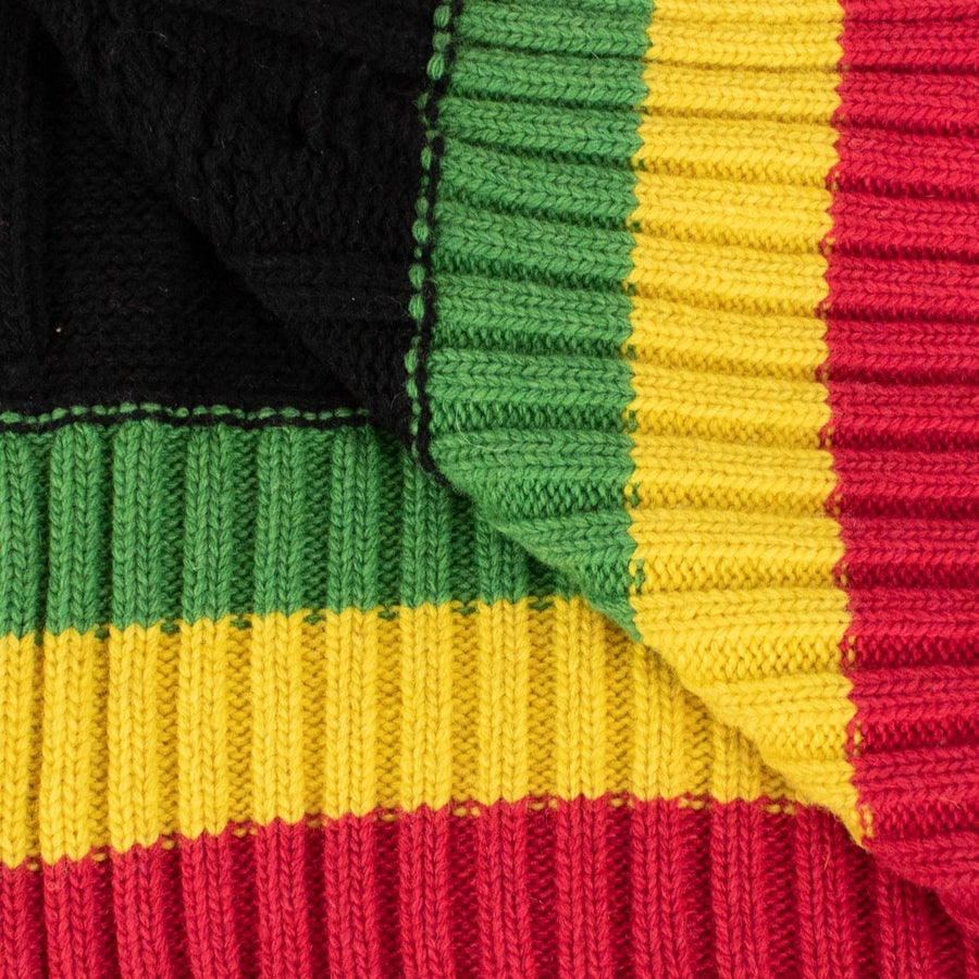 Black Cable Knit Tennis Scarf