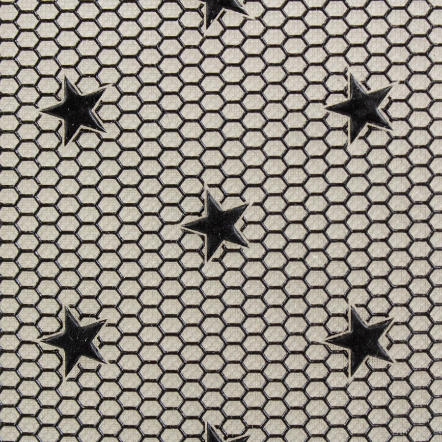 Star Design Mesh Rubber Rain Boots - Black