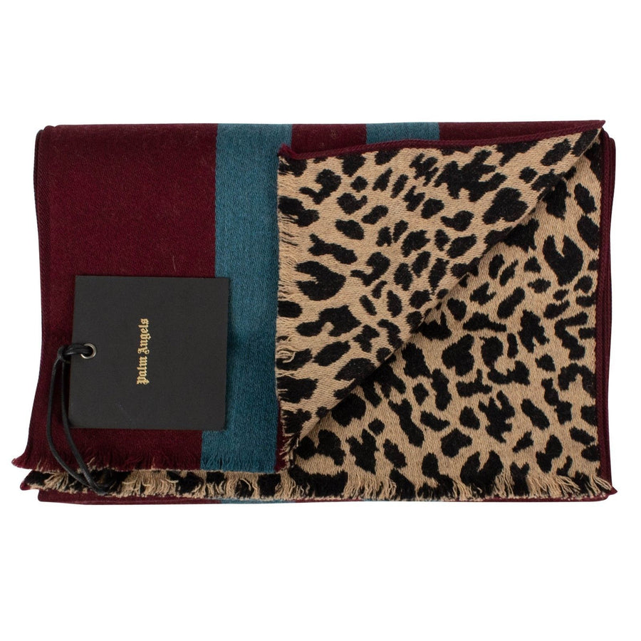 Blue And Burgundy/Animal Print Scarf