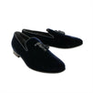 'Pietro' Velvet Loafers - Navy