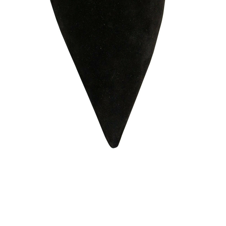 Velour 'Quart' Mule Heels - Black