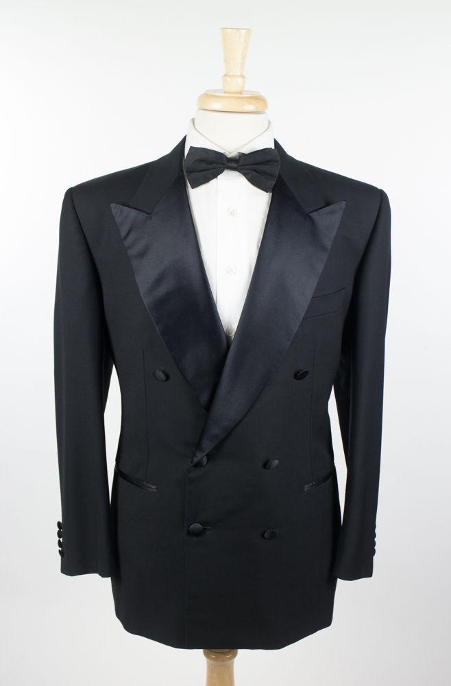Belvest For Davide Cenci Double Breasted Tuxedo Suit - Black