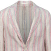 Drop 9 Striped Linen 3 Roll 2 Button Sport Coat - Beige