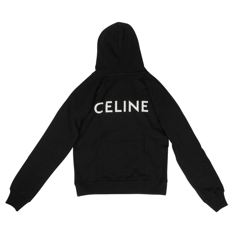 Cotton Celine Logo On Back Hoodie Sweatshirt - Black
