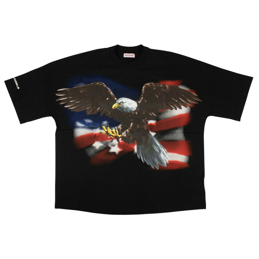 Cotton Eagle Loose Short Sleeve T-Shirt - Black