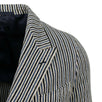Striped Cotton Double Breasted Sport Coat - Blue