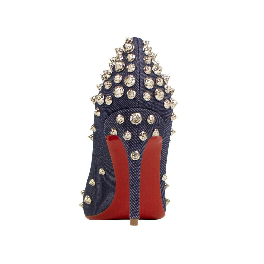 Aimantaclou Denim Studded 85mm Pumps - Blue