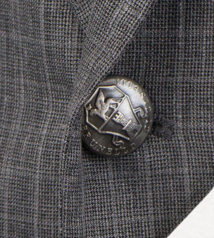 Wool Blend Check 3/2 Button Sport Coat - Gray