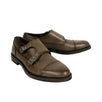 Leather 'Double Monk' Shoes - Brown