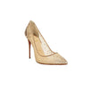 Follies Strass Mesh 100mm Pumps - Beige / Iridescent Gold