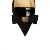 'Souriceau' 85mm Velvet Pumps Heels - Black