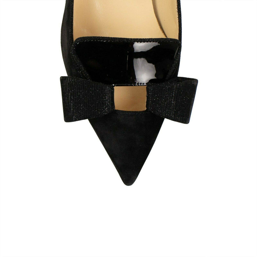 'Souriceau' 85mm Velvet Pumps Heels - Black