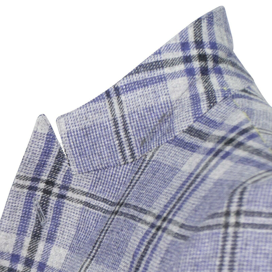 Drop 10 Plaid Wool 3 Roll 2 Button Sport Coat - Purple