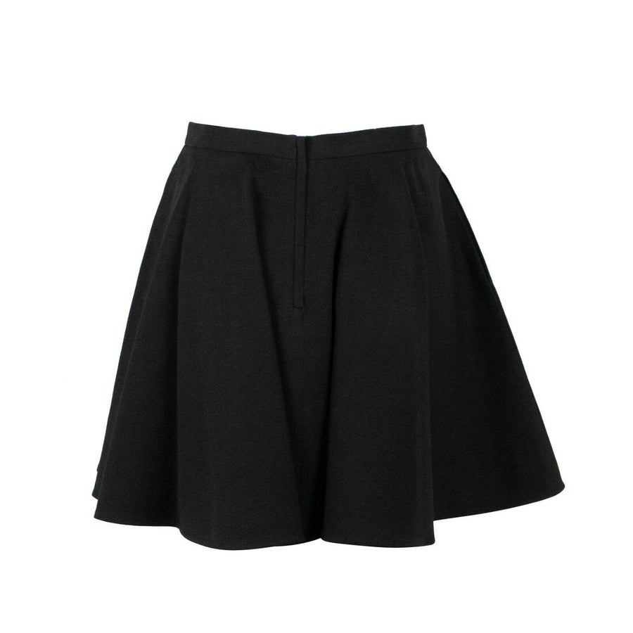 A-Line Pleated Mini Skirt - Black