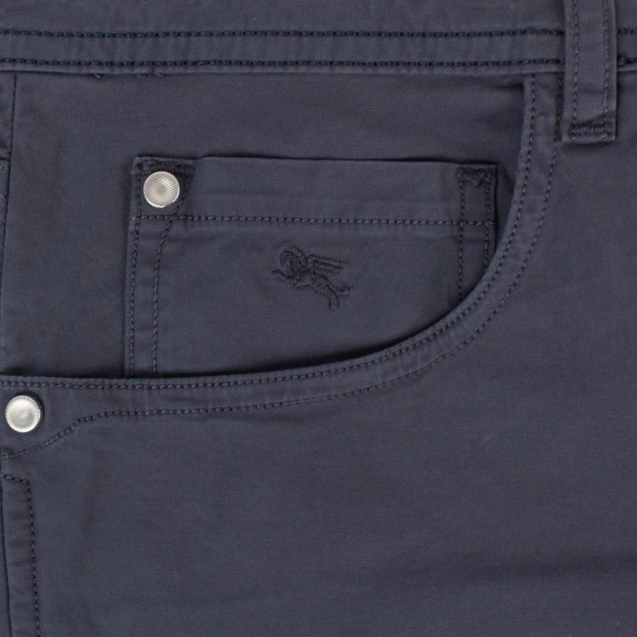 Gray Cotton Blend Pants