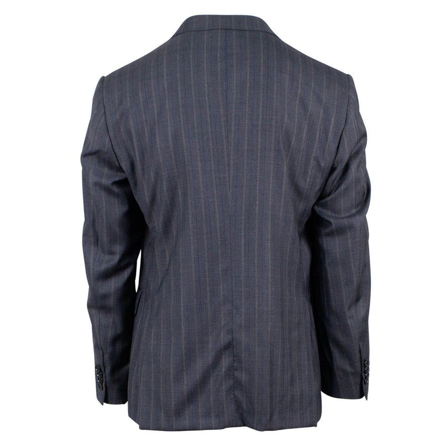 Multi Striped Wool Double- Breasted Suit - Blue