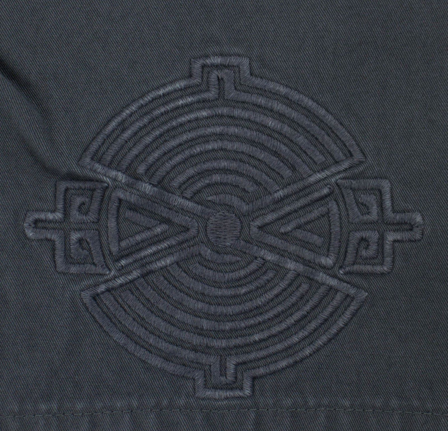 Cotton Embroidered Shorts - Gray