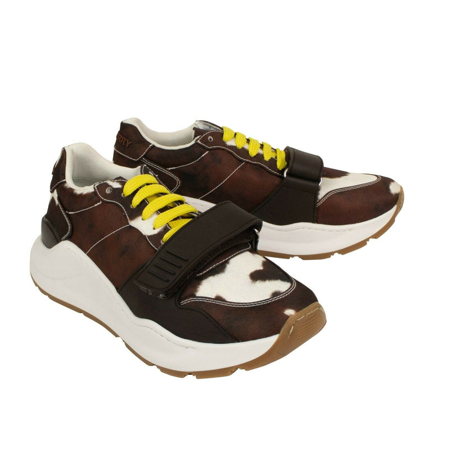 Cow Print Nylon Sneakers - Brown