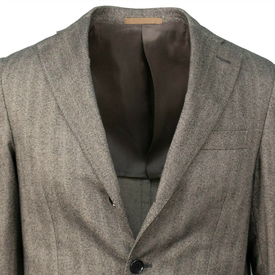Drop 8 Cotton Herringbone 3 Roll 2 Button Sport Coat - Brown