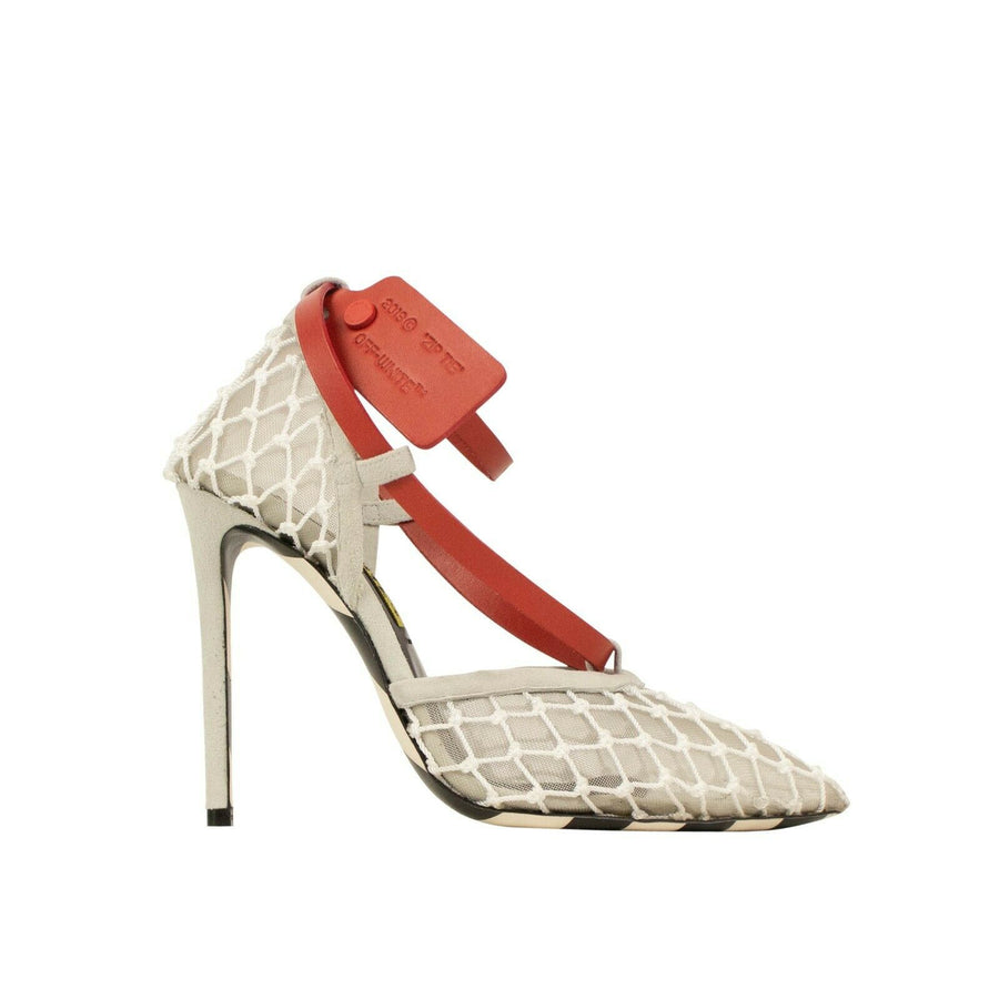 Zip-Tie D'Orsay Heels - White