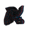 Cashmere Scotland Tartan Print Shawl Scarf - Navy / Red