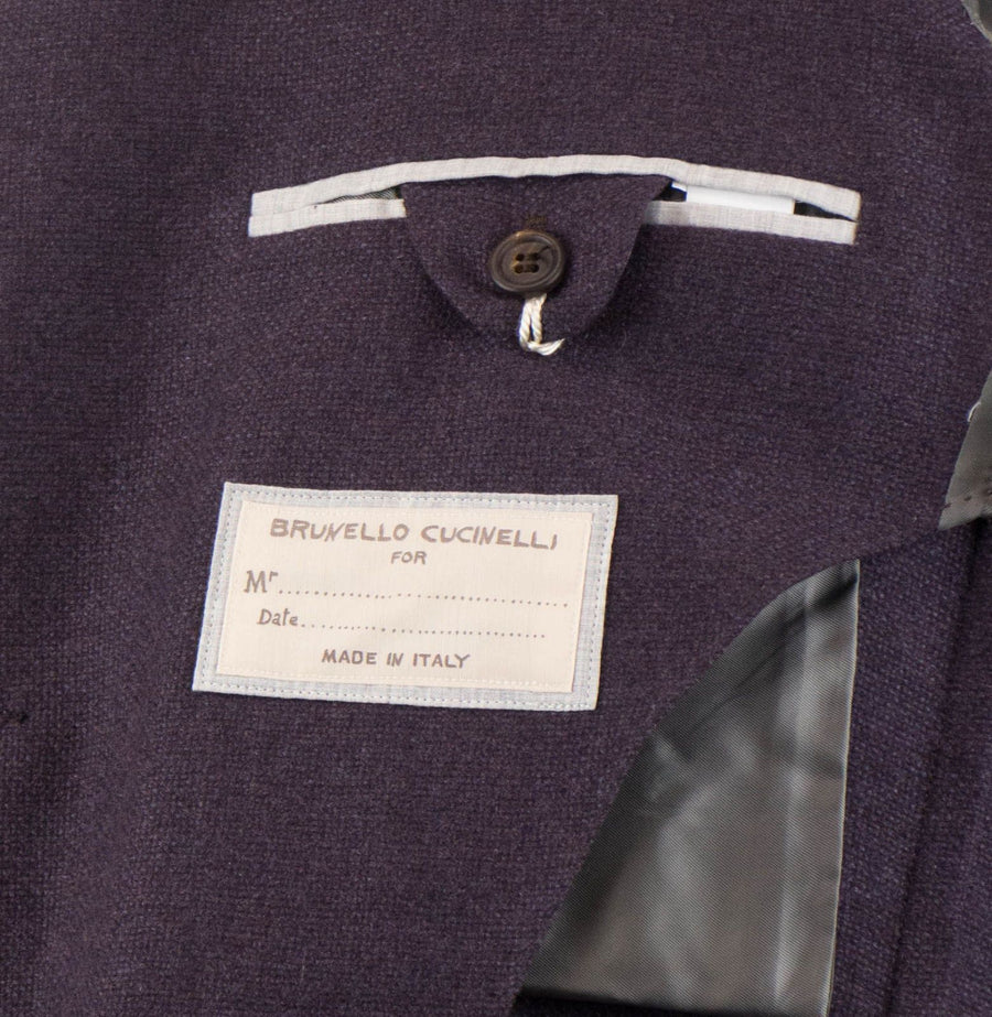 Cashmere Blend Double Breasted Sport Coat - Purple