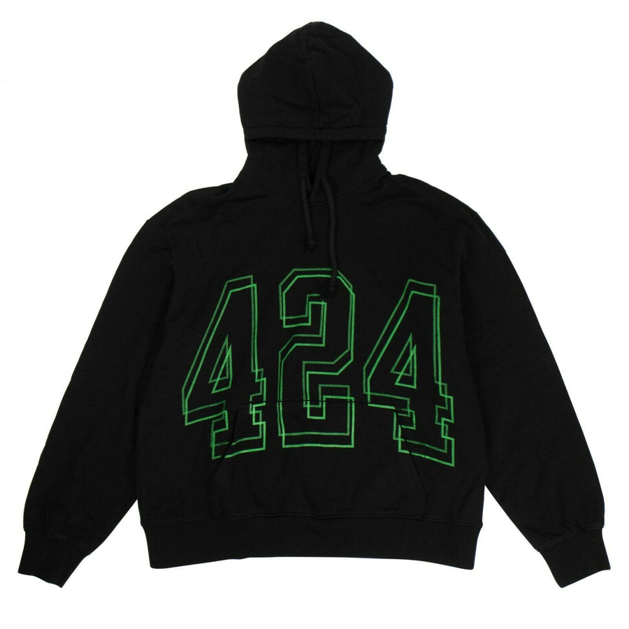 Cotton Front Graphic 424 Hooded Sweatshirt - Black